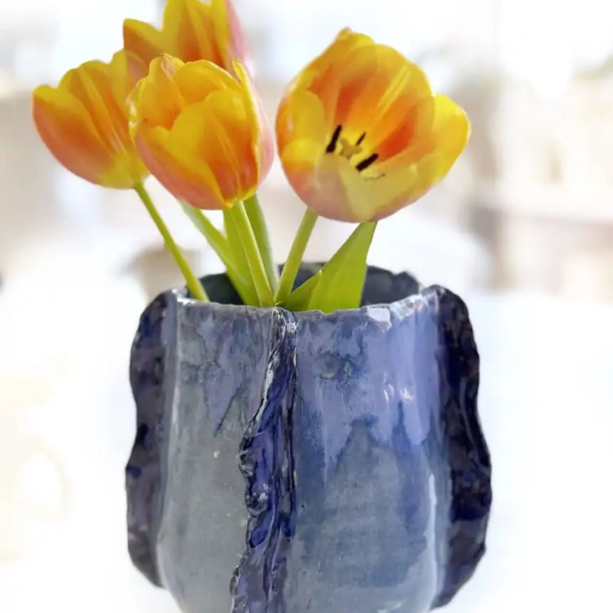Florero Azulado